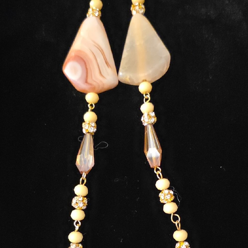 Chic Yellow and Gold Beaded Necklace